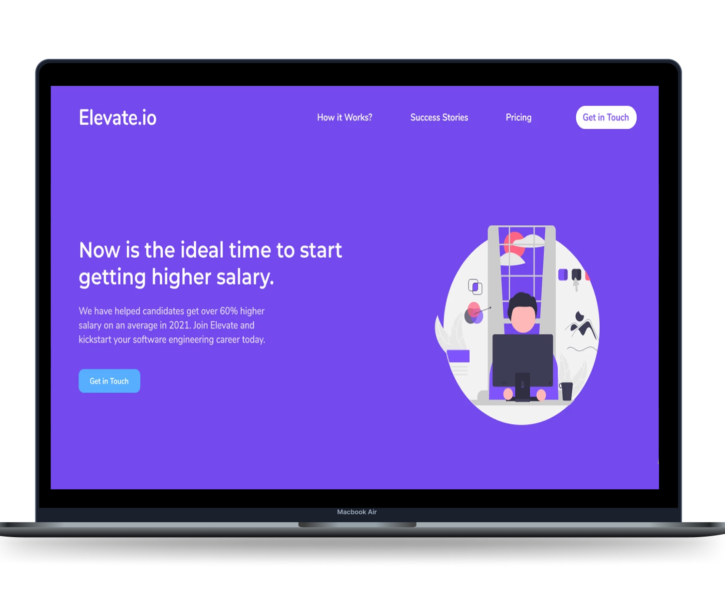 Desktop mockup image of elevate case study